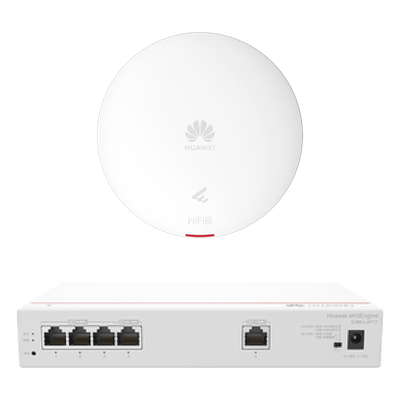 HUAWEI - Kit Router Multi-Servicio y Punto de Acceso Wi-Fi 6 / 1.775 Gbps / 4 Puertos LAN PoE 50W / MU-MIMO 2x2 / Smart Antenna / Instalación Techo y Pared