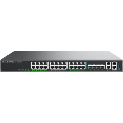 GRANDSTREAM - Router Todo-en-Uno GCC6021 con PBX de 50 Extensiones + Firewall + VPN + Switch de 16 Puertos GbE + 4x SFP+ 10 GbE y 8x 2.5 GbE / Gestión en la Nube con GDMS