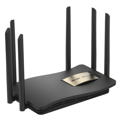 RUIJIE - Router Inalámbrico / Wi-Fi 5 / Dual Band 2.4 y 5 GHz / 4 Puertos Gigabit / 6 Antenas 6 dBi / 1,267 Mbps / 96 Usuarios Concurrentes