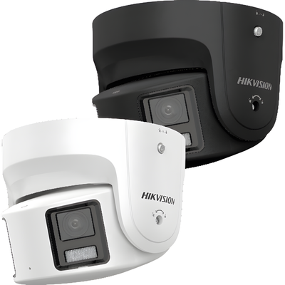 HIKVISION - Cámara Turret IP Panorámica / 8 Megapixel / Dual Lente 4 mm / 180° / ColorVu 24/7 / Luz Blanca 30 m (98.4 ft) / WDR 130 dB / AcuSense / Alarma de Luz y Audio / IP67 / PoE