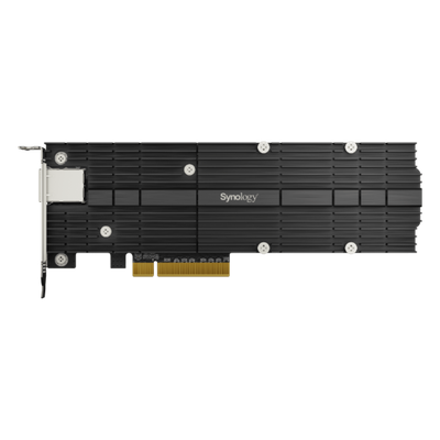 SYNOLOGY - Adaptador Combinado SSD M.2 y 10 GbE | PCIe 3.0 x8 | 2 Ranuras NVMe M.2 22110/2280 | Puerto 10GBASE-T RJ45 | Autonegociación 10/5/2,5/1 Gbps | Compatible con SSD NVMe SNV3000.