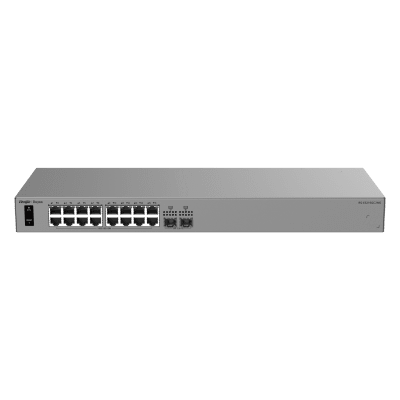 RUIJIE - Switch Inteligente Capa 2 / 16 Puertos Gigabit / 2 Puertos SFP 2.5GE / 42 Gbps / Gestión Cloud / ERPS / Diseño Fanless / Modo CCTV / Protección 6 kV