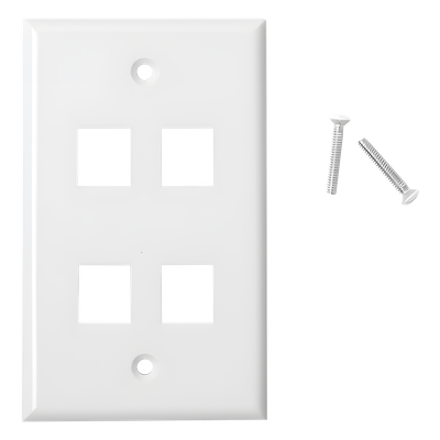 LINKEDPRO BY EPCOM - Placa de Pared / 4 Puertos Keystone / Montaje Vertical / 70 x 115 mm / 2.75 x 4.52 ft / Blanco
