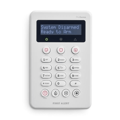 HONEYWELL HOME RESIDEO - Teclado de Seguridad VISTAHPKP / 2 Líneas Alfa / Pantalla Personalizable / Teclas de Emergencia Dedicadas / Diseño Slim / Compatible con VISTA H3 Hybrid Series