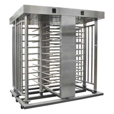 ACCESSPRO - Torniquete de Cuerpo Completo / Doble Acceso / Acero Inoxidable 304 / 30 Personas/min / Interior/Exterior / 4 Ejes de Seguridad / 2.31 x 1.46 x 2.2 m (7.58 x 4.79 x 7.22 ft) / 800 kg (1763.7 lb)