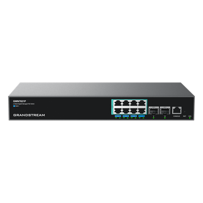 GRANDSTREAM - Switch PoE Multigigabit Capa 3 / 8 Puertos 2.5 G / 2 Puertos SFP+ / PoE++ 60 W / Stacking 4 Unidades / Administración Local y Nube