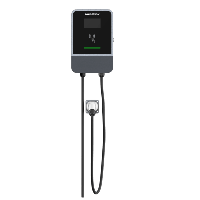 HIKVISION - Estación de Carga AC para Vehículos Eléctricos / 7 kW / 32 A / IEC62196-Type2 / Cable 5 m (16.4 ft) / IP55-IK10 / Wi-Fi-Bluetooth / LCD 4.3'' / Múltiples Protecciones