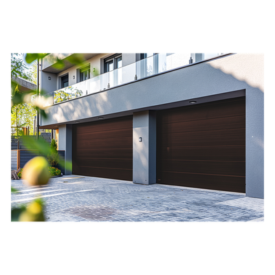 ACCESSPRO - Puerta de Garage D / Alta calidad / 16x8 pies / 1 3/4" Aislante Termico / Estilo Americana / Imitacion Madera / BLACK WALNUT .