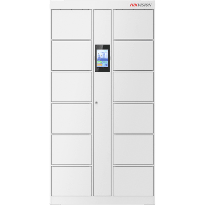 HIKVISION - Locker Inteligente de 12 Espacios con Reconocimiento Facial Incluido de 8" / MAESTRO / Uso para Visitantes y/o Empleados / Fácil Uso y Puesta en Marcha
