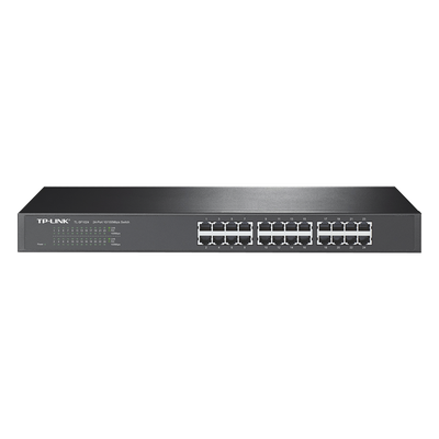TP-LINK - Switch / 24 Puertos 10/100 Mbps / Montaje en Rack / 35.7 Mpps Throughput / Auto MDI/MDIX