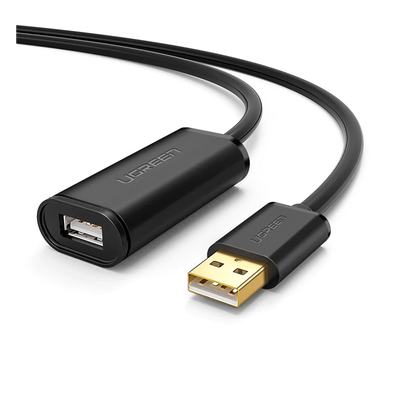 UGREEN - Cable de Extensión Activo USB 2.0 / 5 m (16.4 ft) / Amplificador FE1.1S / Velocidad 480 Mbps / Macho-Hembra / Triple Blindaje