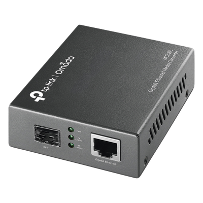 TP-LINK - Convertidor de Medios / 1 Puerto SFP 1 Gbps / 1 Puerto RJ45 10/100/1000 Mbps / Monomodo o Multimodo / Plug and Play