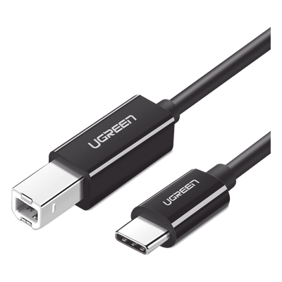 UGREEN - Cable USB-C a USB-B 2.0 / 1 m (3.3 ft) / 480 Mbps / Thunderbolt 3 / Blindaje EMI Triple / Plug and Play
