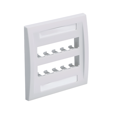 PANDUIT - Placa de Pared Vertical / 10 Puertos Mini-Com / Etiquetas con Cubierta / ABS Impacto / Blanco Mate