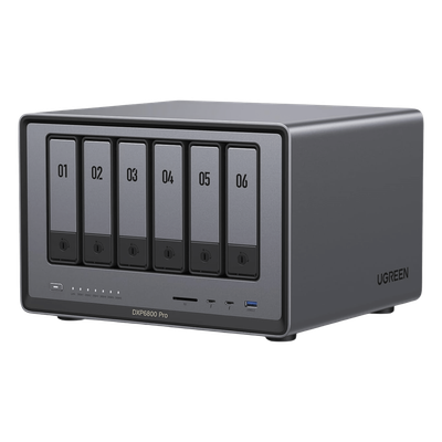 UGREEN - NAS / 6 Bahías + 2 NVMe / Intel i5 / Thunderbolt 4 / 10GbE / DDR5 64GB / HDMI