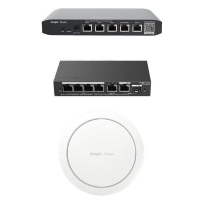 RUIJIE - Kit Demo de Red / WiFi 6 / PoE / 600 Mbps / 100 Usuarios / Balanceo Dual WAN