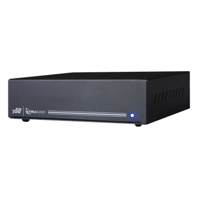 TRUAUDIO - Amplificador de Potencia Clase D / 2 Canales / 50W a 8Ω / Salida Subwoofer / Control IR con Aprendizaje / 110V-220V / Montaje en Pared