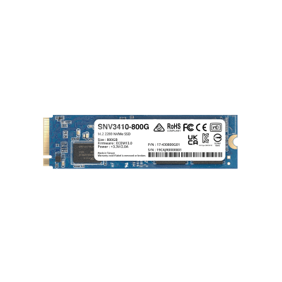 SYNOLOGY - SSD NVMe M.2 SNV3410/3510 | SSD 800GB | Alto Rendimiento 400000 IOPS Lectura | Resistencia Empresarial 1022 TBW | Protección de Datos Integral | Análisis de Vida Útil | Diseñada para Sistemas Synology.