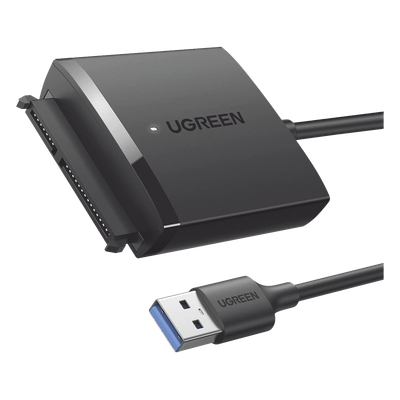 UGREEN - Adaptador USB 3.0 a SATA III / 5 Gbps / UASP y TRIM / HDD y SSD 2.5" y 3.5" / Hasta 12 TB / Cable 50 cm