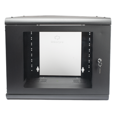 LINKEDPRO - Gabinete de Pared 9U / 635 mm (2.08 ft) Profundidad / Acero Reforzado / Capacidad 100 kg / Cristal Templado
