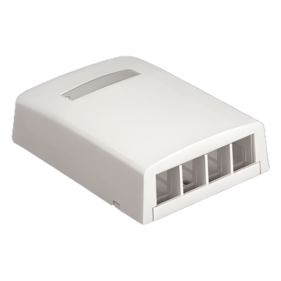 PANDUIT - Caja de Montaje en Superficie / 4 Módulos Keystone / ABS / 82.8 x 31.2 x 83.3 mm / Blanco