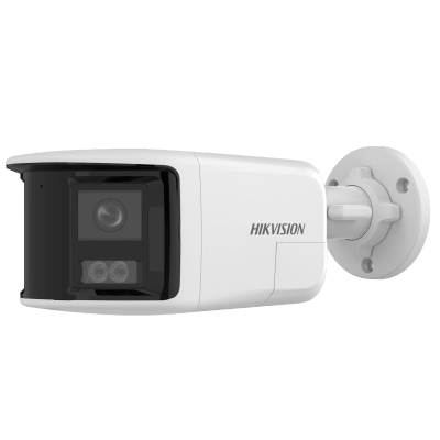 HIKVISION - [PROTECCIÓN ACTIVA] Bala IP 6 Megapixel / 2 Lentes de Lente 2.8 mm (Imagen Panorámica 180°) / 30 mts IR / Exterior IP67 / Luz Intermitente y Alerta de Audio / Audio Bidireccional / ACUSENSE / WDR 120 dB / Micro SD
