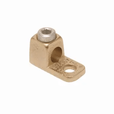HUBBELL - Conector de Cobre con tornillo de fijación para cable calibre  4 - 1/0 AWG y Tornillo de 3/8".