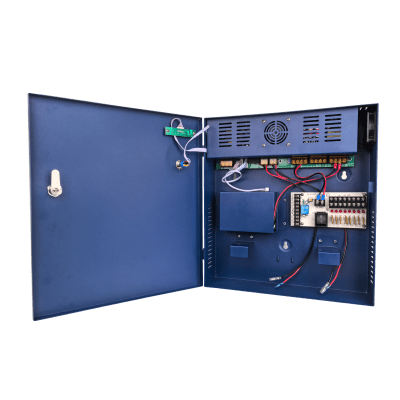 EPCOM POWERLINE - Fuente de poder profesional PoE (Power over Ethernet) de 8 puertos con capacidad total de 360W, diseñada específicamente para sistemas de videovigilancia CCTV y control de acceso.