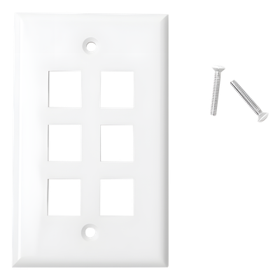 LINKEDPRO BY EPCOM - Placa de Pared / 6 Puertos / Keystone / Montaje Vertical / 70 x 115 mm / 2.75' x 4.52' / UL CE ETL