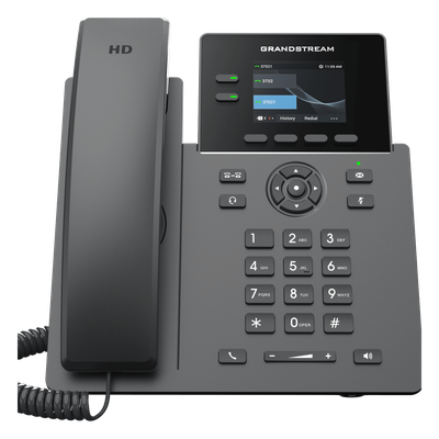 GRANDSTREAM - Teléfono IP / 2 Líneas / Pantalla LCD 2.4" / 8 Botones Virtuales / Audio HD / Conferencia 5 Vías / Seguridad Carrier-Grade