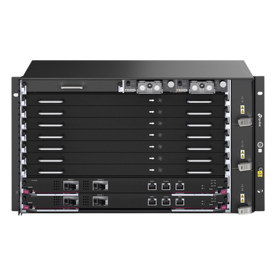 TP-LINK - Chassis OLT / 7 Slots de Servicio / 160 Gbit/s por Slot / GPON 2.5G + XGS-PON 10G / Split 1:256 / Dual Control Redundante / L2+L3 Avanzado