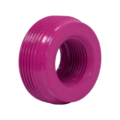 RAWELT - Reducción Bushing Aluminio de 1 1/4" a 3/4" / Con Recubrimiento de Uretano Purpura.