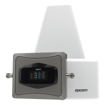 EPCOM - Kit Amplificador de Señal Celular 4G / Mejora las llamadas convencionales y VoLTE / Soporta los datos de las tecnologías 2G, 3G y 4G de TELCEL, AT&T y MOVISTAR / Cubre hasta 600 m2.