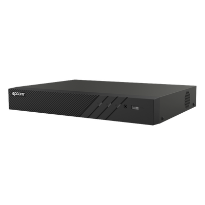 EPCOM PROFESSIONAL - DVR Pentahíbrido / 12 Canales (8 TURBOHD + 4 IP) / 8 Megapixel (4K) / Reconocimiento Facial / Audio Bidireccional por Coaxitron / H.265+ / 1 Bahía HDD 10 TB / Salida HDMI y VGA 4K