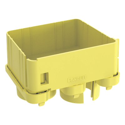 PANDUIT - Tapa de Salida / 2 Puertos / Tubería Corrugada 1.5 in (38 mm) / Radio de Curvatura 2 in (50.8 mm) / Canaleta 4x4 / Color Amarillo