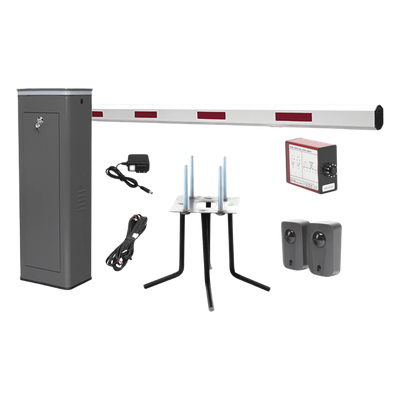 ACCESSPRO - Barrera Vehicular Derecha / Brazo 5.5 m (18 ft) / Corona LED / 150 Ciclos/Hora / Apertura 6 Segundos / Uso Semi-Intensivo