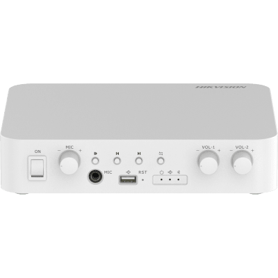 HIKVISION - Amplificador | Compatible con Spotify | Bluetooth | 2 Canales | 40 W por Canal | Salida 4-8 Ω x 2 | 100V COM x 2 | Una Zona |  Musica Ambiental