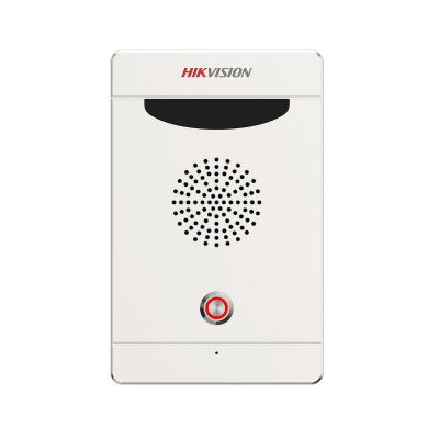HIKVISION - Estación de Alarma de Pánico / Audio Bidireccional / Altavoz 3W Integrado / Micrófono Omnidireccional / 2 Entradas y 2 Salidas de Alarma / IP65 IK08 / Montaje Pared y Empotrado / Exterior Aluminio