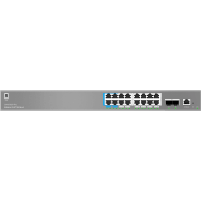 GRANDSTREAM - Switch de Red Empresarial L2++ / Serie GWN7800 Pro / 16 Puertos Gigabit PoE 250W / 2 Puertos SFP+ / Gestión Cloud GDMS / VLAN 4K / QoS Avanzado / Seguridad Integral