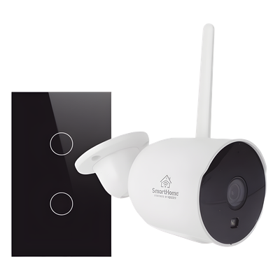 SMARTHOME BY EPCOM - Kit Domótica WiFi / 1 Cámara + 1 Apagador Triple / 2.4 GHz / 800W por Circuito / 100V-250V