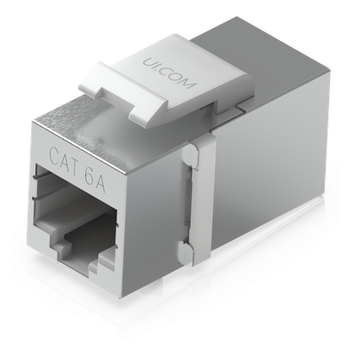 UBIQUITI - Acoplador Keystone / Cat6A Pasante / 10 Gbps / PoE / Snap-In / Paquete 12 Piezas