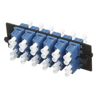 PANDUIT - Placa Acopladora de Fibra Óptica / 12 Conectores LC Duplex / 24 Fibras Monomodo OS1/OS2 / Zirconia Cerámica / Color Azul
