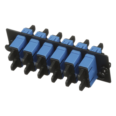 PANDUIT - Placa Acopladora de Fibra Óptica / 6 Conectores SC Dúplex / 12 Fibras Monomodo OS1/OS2 / Color Azul
