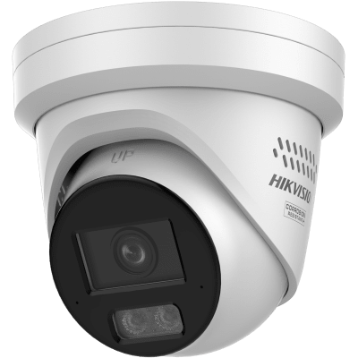 HIKVISION - [Dual Light + 2 Micrófonos Integrados] Turret IP 8 Megapixel (4K) / Lente 2.8 mm / 30 mts Luz Blanca + 30 mts IR / ACUSENSE / Exterior IP67 / WDR 120 dB / PoE / ONVIF / Micro SD / Metal / ACUSEARCH