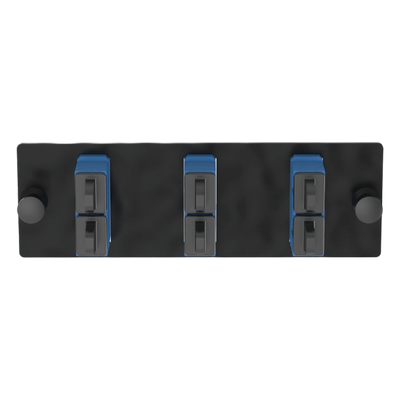 PANDUIT - Placa Acopladora de Fibra Óptica / 3 Conectores SC Duplex (6 Fibras) / Monomodo OS1/OS2 / Color Azul / Diseño Modular Zero RU