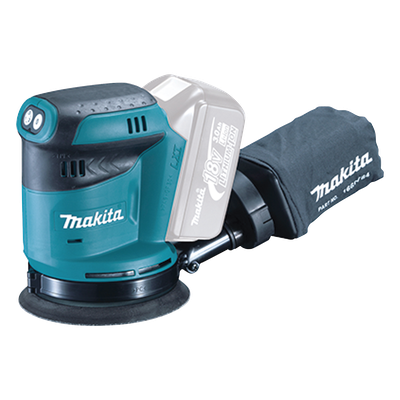 MAKITA - Lijadora orbital inalámbrica / 18V / 3 velocidades 7,000-11,000 OPM / Órbita 1/8" / Disco 125mm (5") / Peso 1.4-1.7 kg (3-3.7 lbs)