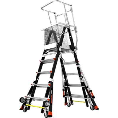 LITTLE GIANT LADDER SYSTEMS - Escalera con Jaula de Seguridad de 5-9 ft (1.5-2.74 m)/ Tipo IAA / Capacidad 375 lbs (170 kg) / Control de Descenso.