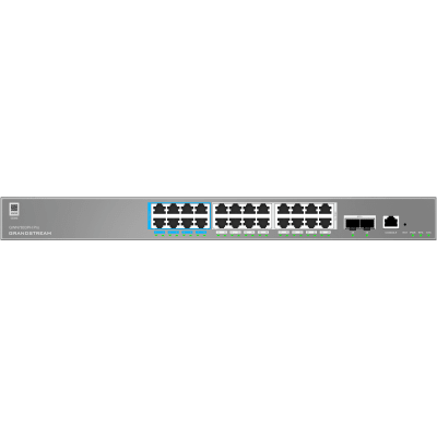 GRANDSTREAM - Switch de Red Empresarial L2++ / Serie GWN7800 Pro / 24 Puertos Gigabit PoE 400W / 2 SFP+ / Gestión Cloud GDMS / VLAN 4K / QoS Avanzado / Seguridad Integral
