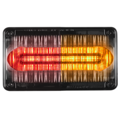 ECCO - Luz Perimetral de 22 LED, 6 X 8.4 Pulgadas, Rojo/Ambar, Lente Transparente