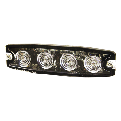 SIGNALPRO - Luz Auxiliar LED / 4 LED / Ámbar / SAE Clase 1 / Perfil Bajo 0.26' (6.60 mm) / 24 Patrones de Destello / Sincronización Múltiple